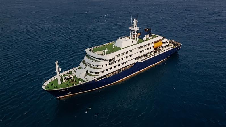 O navio MV Hondius navegava da Argentina para Cabo Verde. — Foto: BBC