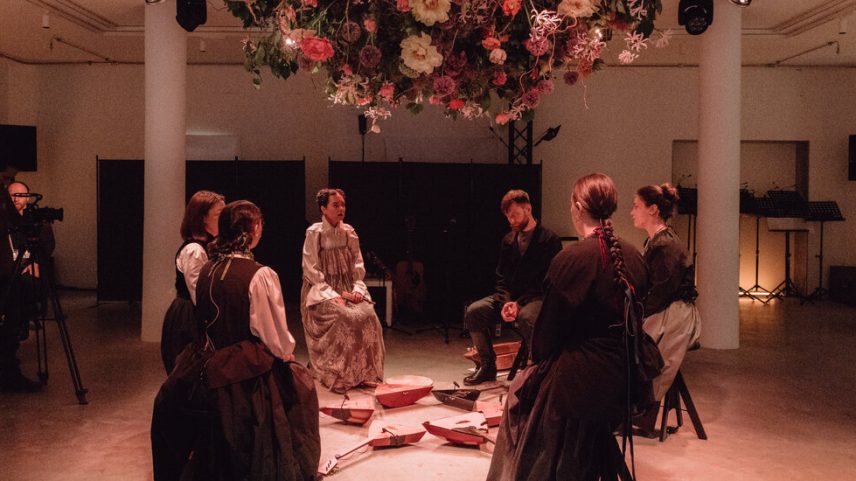 Russia’s pavilion at the Venice Biennale this week features folk and electronic music. It will shutter when the other pavilions open to the public on Saturday.