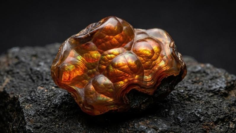 Variedade de ágata que apresenta efeito iridescente gerado por camadas internas de ferro – Créditos: depositphotos.com / Minakryn