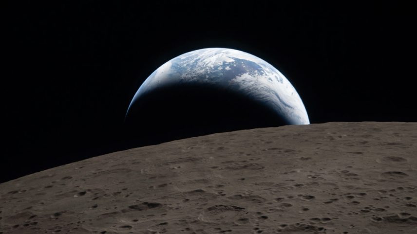 Fotografia da Terra vista através da Lua.
