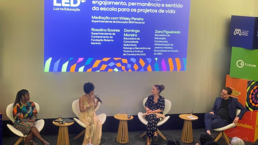 Painel do LED com Rosalina Soares, Zara Figueiredo, Dominga Moreira e Wisley Pereira — Foto: Debora Leite