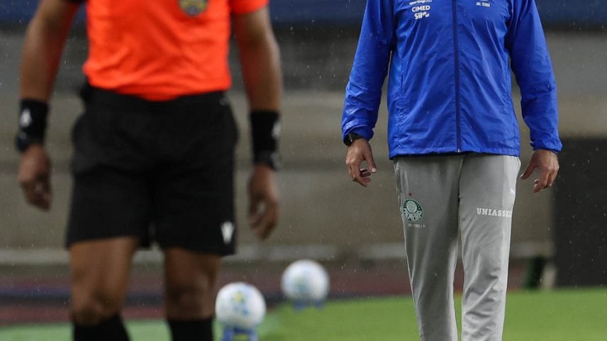Auxiliar João Martins comandou o Palmeiras contra o Remo — Foto: Cesar Greco / Palmeiras