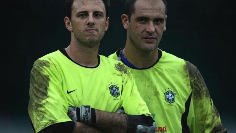 São-paulino Rogério Ceni e palmeirense Marcos, foram goleiros na Copa de 2002.