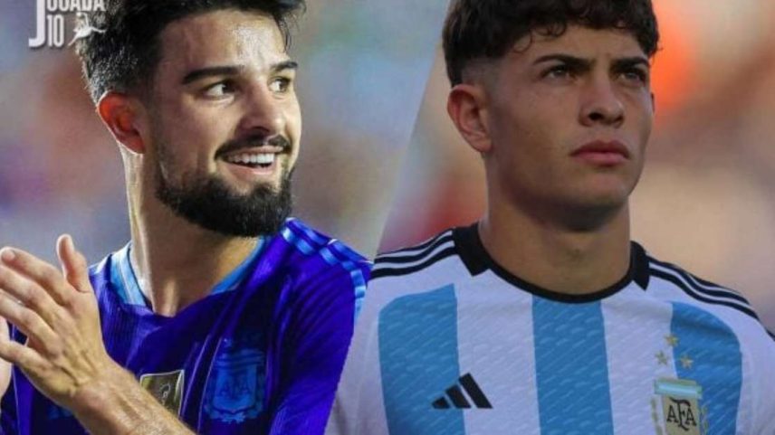 Flaco López e Giay com a camisa da seleção argentina / Jogada10