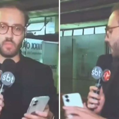 Repórter do SBT é agredido ao vivo; apresentador aciona a polícia