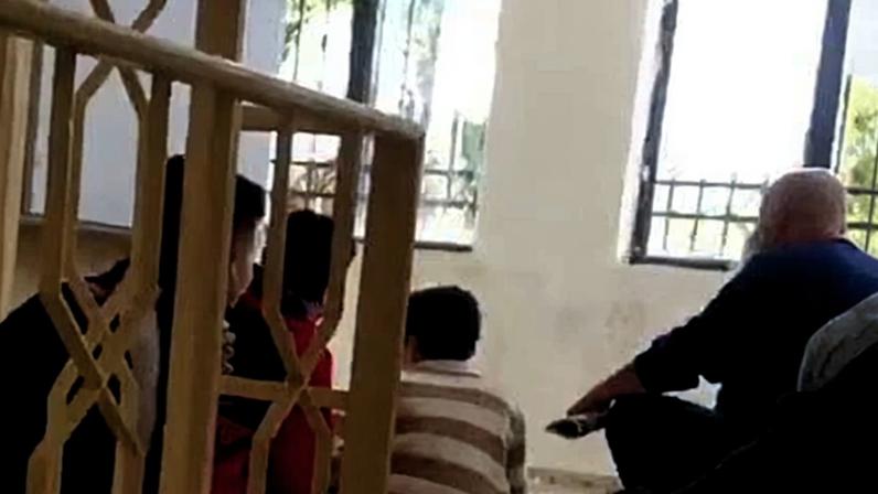Footage from inside the Mughayyir school shows terrified children and teachers crouched in stairwells.