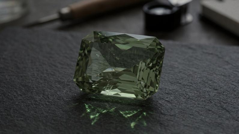 Quartzo de dureza 7 aquecido a 500°C adquire tom esverdeado exclusivo