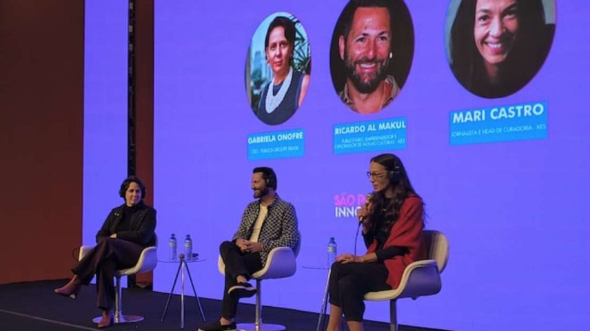 Gabriela Onofre, Ricardo Al Makul e Mari Castro no painel 'O mundo como laboratório'