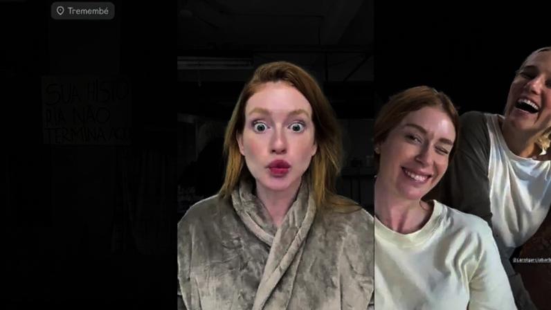 Marina Ruy Barbosa em set de gravação de 'Tremembé'.