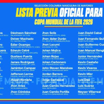 Colômbia anuncia pré-lista para a Copa do Mundo 2026 com 13 brasileiros