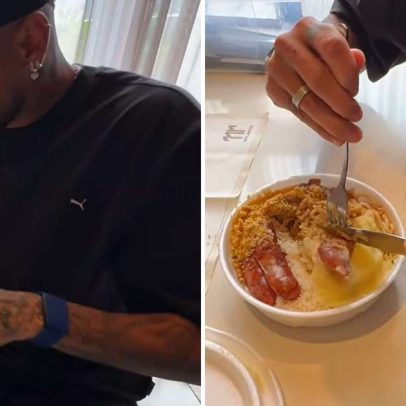 Neymar almoça marmitex em meio à crise no Santos