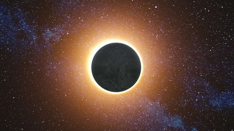 Imagem ilustrativa de um eclipse solar total