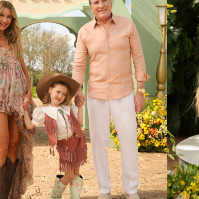 Ana Paula Siebert usa vestido de R$ 45 mil em festa cowgirl da filha com Justus
