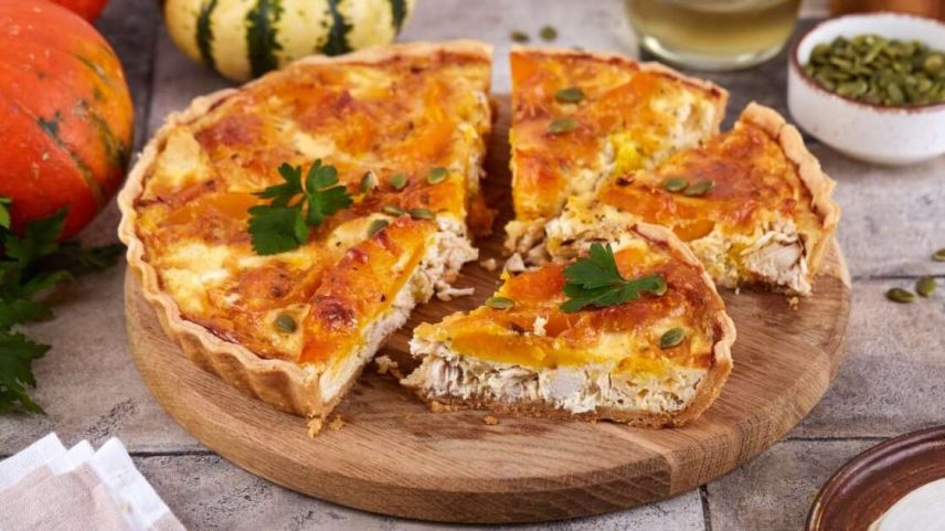Quiche de frango com abóbora