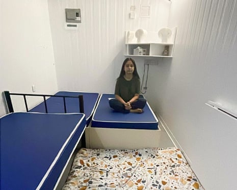 Zahra Muhib, 15, was evacuated to Qatar when she was 13 after her family was offered resettlement in the US. They all live in this container.