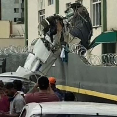 Avião de pequeno porte cai e atinge prédio em Belo Horizonte