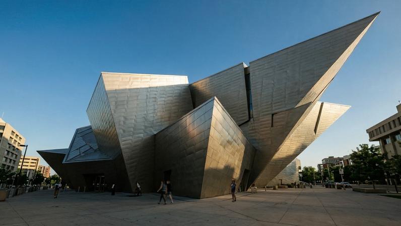 Estrutura modernista revestida de titânio com ângulos agudos que abriga um museu de arte – Créditos: depositphotos.com / benkrut
