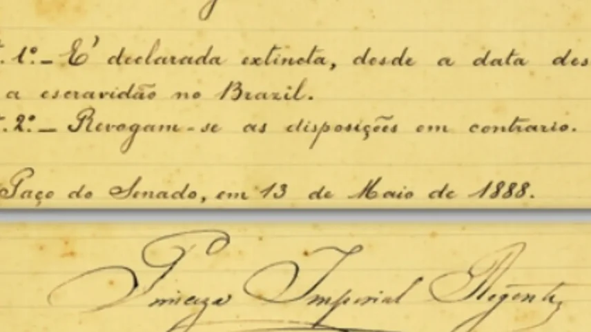 O 13 de maio, data da promulgação da Lei Áurea, deveria ser celebrado! (Foto: Arquivo do Senado)