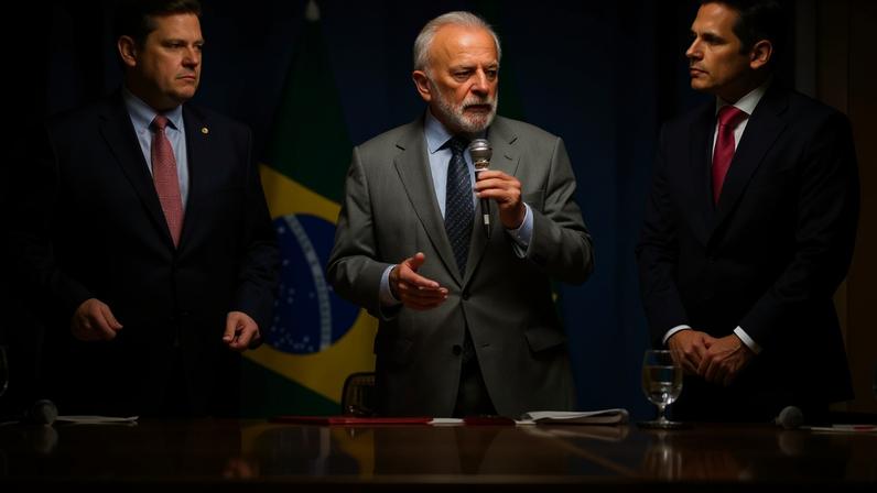 Lula ao lado de Alcolumbre e Motta durante evento, em abril, para entrega da PEC da Segurança Pública