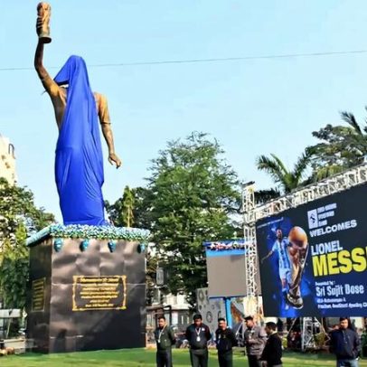 Estátua de 20 metros de Messi será removida na Índia