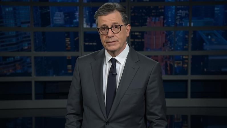 ‘Does Donald Trump care? The answer will not surprise you’ … Stephen Colbert