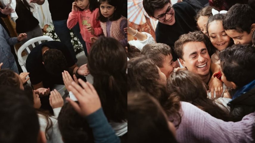 As crianças intercederam por Nikolas Ferreira. (Foto: Instagram/Casa Pró-Vida Mãe Imaculada).