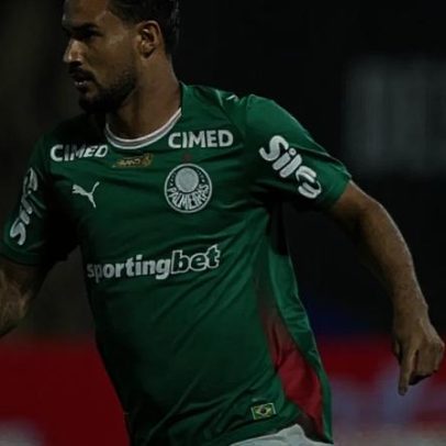 Jefté, do Palmeiras, celebra assistência contra o Flamengo