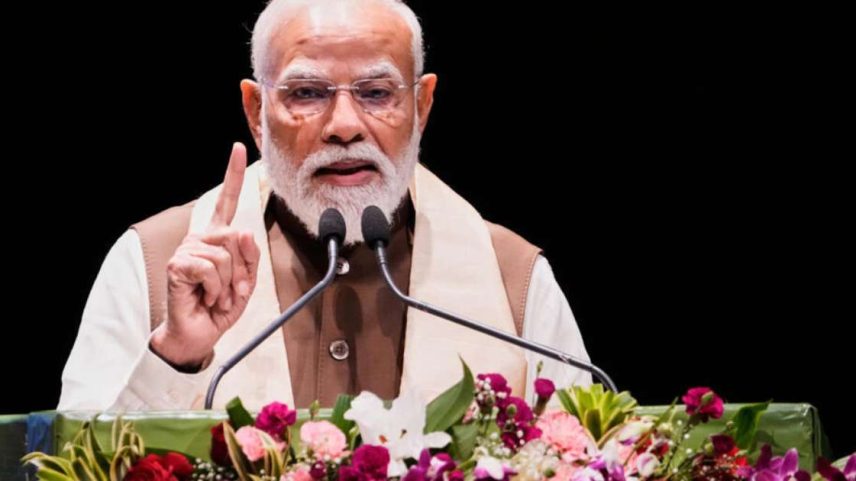 O primeiro-ministro indiano Narendra Modi em Nova Déli, em 13 de março de 2026