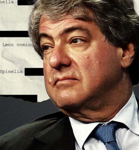 Leon Black overlaid over Epstein files