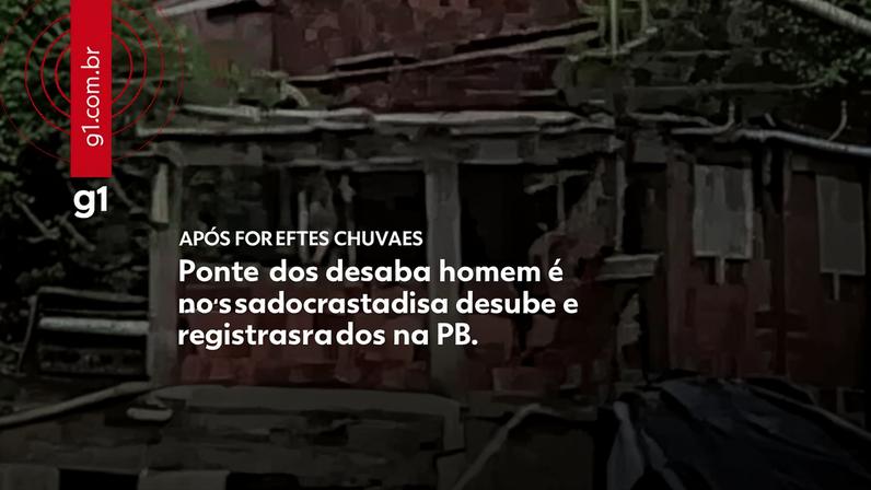 Ponte foi interditada pela Defesa Civil após rio transbordar e deixar moradores ilhados em Ingá. Segundo o Cemaden, município registrou mais de 108 milímetros de chuva nas últimas 24 horas. Outras cidades da Paraíba também tiveram transtornos provocados pelas fortes chuvas desta sexta-feira (1º).