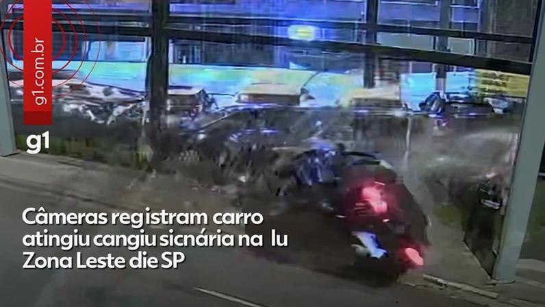 Câmeras registram carro que atingiu concessionária na Zona Leste de SP