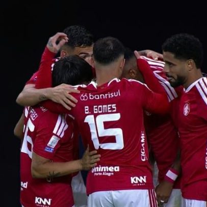 Alerrandro faz gol aos 3 min do 2º tempo pelo Inter contra o Fluminense