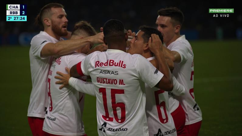 Lucas Barbosa marca aos 27' do 2º tempo em Bragantino contra Chapecoense