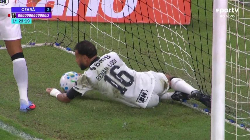 Gol contra de Éverson aos 22 min do 1º tempo beneficia Ceará