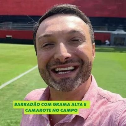 Gramado do Barradão em foco antes de Vitória x Flamengo