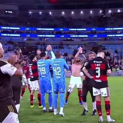 Torcedores do Flamengo provocam o Palmeiras com gritos de 'sábado é guerra'