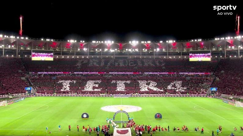 Flamengo exibe mosaico de provocação ao Palmeiras após conquistar primeiro tetra