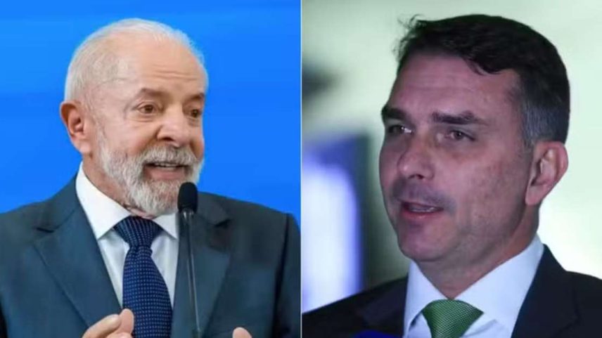 Lula e Flávio Bolsonaro