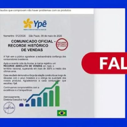 Ypê não afirmou ter atingido recorde de vendas após suspensão da Anvisa
