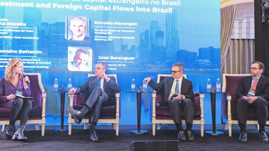 Talita Moreira (Valor), José Berenguer (Banco XP), Marcelo Marangon (Citi) e Alexandre Bettamio (Bank of America) — Foto: Vanessa Carvalho/Valor