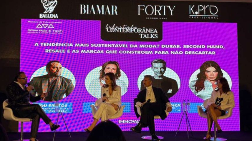 Painel ‘A tendência mais sustentável da moda? Durar.’ teve Gkay, Rapha Mendonça, Tatiana Jerabeck, Edu Santos e discutiu second hand.