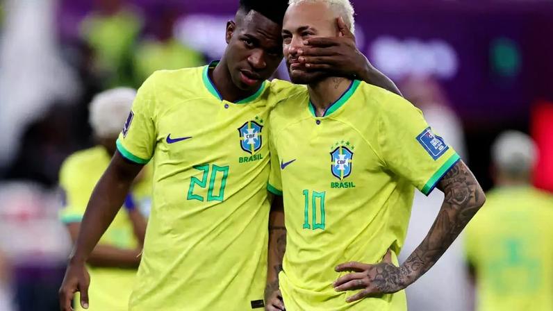 Neymar e Vini Jr. (Photo by Michael Steele/Getty Images)