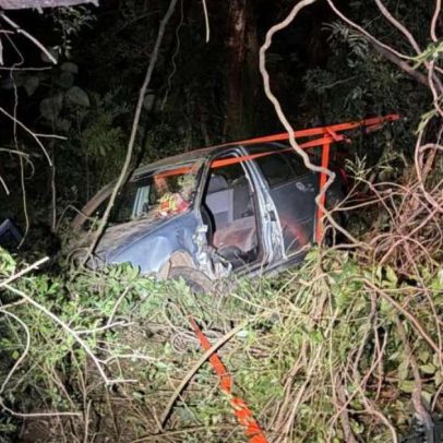 Mulher fica ferida após veículo cair em ribanceira na ERS-129, Serafina Corrêa