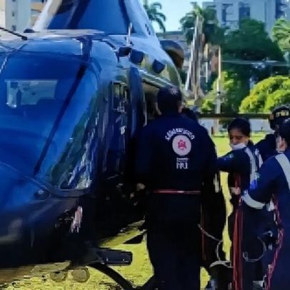 Adolescente fratura crânio em acidente de bicicleta e é levado de helicóptero