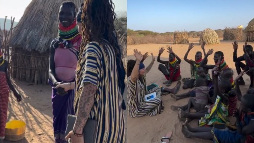 Angi Magoulis compartilhou a mensagem de salvação na tribo remota. (Foto: Reprodução/Instagram/Angi Magoulis).