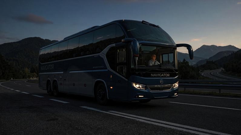 (Imagem ilustrativa)Ônibus rodoviário de grande porte voltado para viagens executivas com alto padrão de conforto