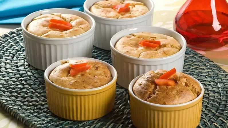Suflê de batata e pimentão