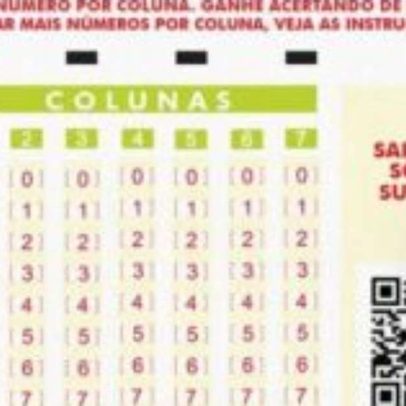 Super Sete 847 acumula prêmio; Anápolis leva R$ 18,8 mil na segunda faixa