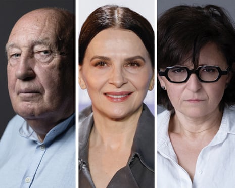 From left: Raymond Depardon, Juliette Binoche, Sepideh Farsi have signed an open letter warning of the threat to French cinema from the far right.
