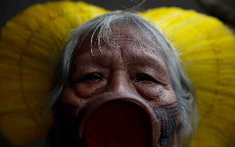 O cacique Raoni, em Brasília